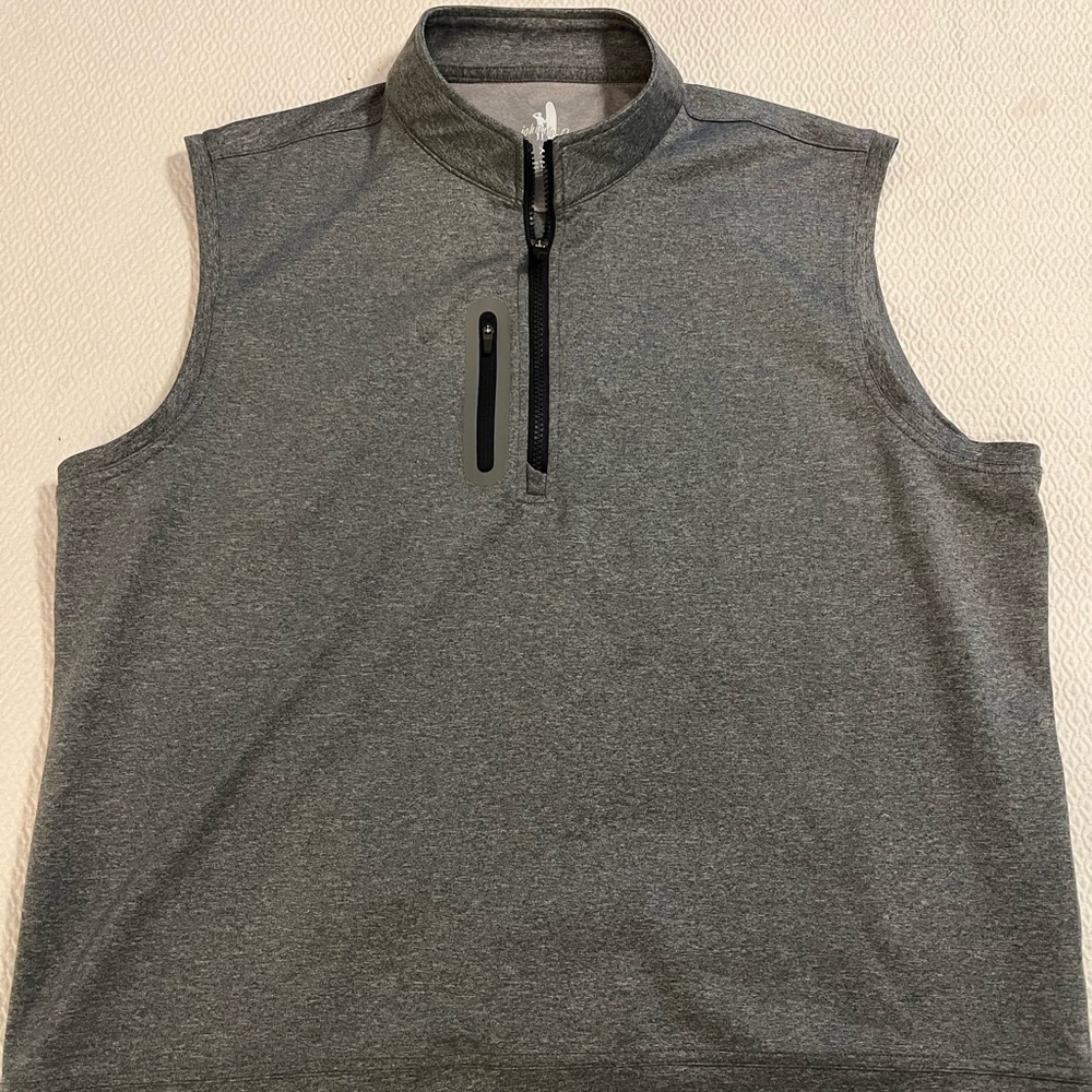 Johnnie-O Gray Quarter-Zip Pullover Vest XL